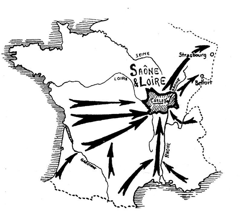 Carte de la Saône-et-Loire